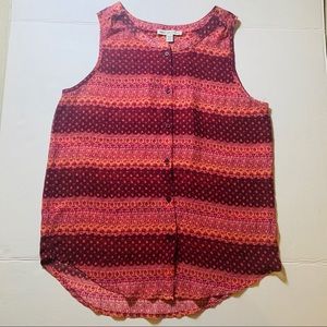 American Eagle Outfitters Pink Patterned Blouse